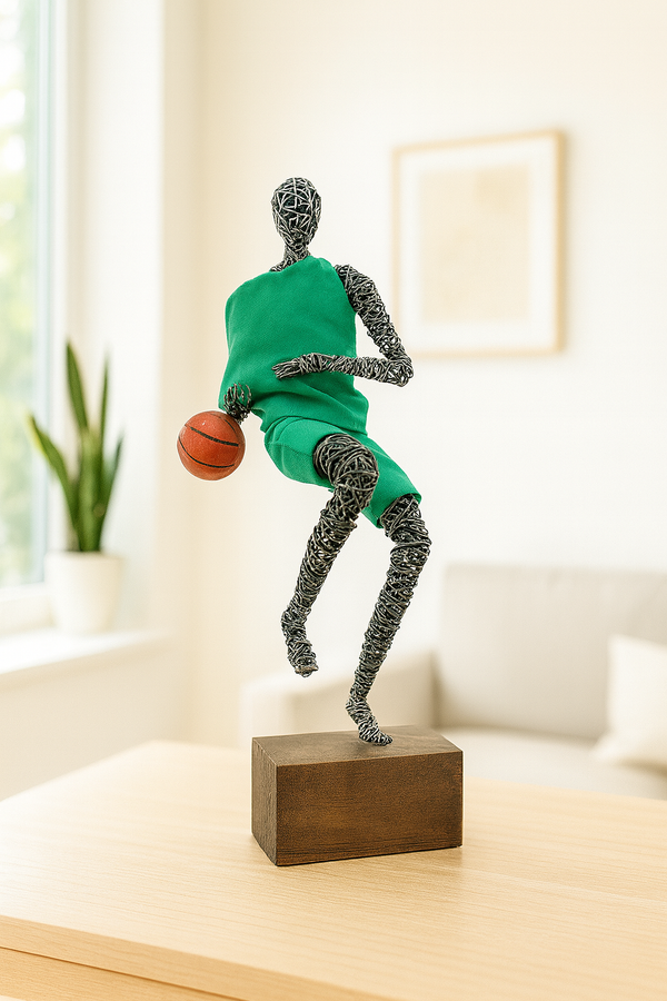Decor Concept Dekoratif El İşçiliği Metal Basketbolcu Figürü